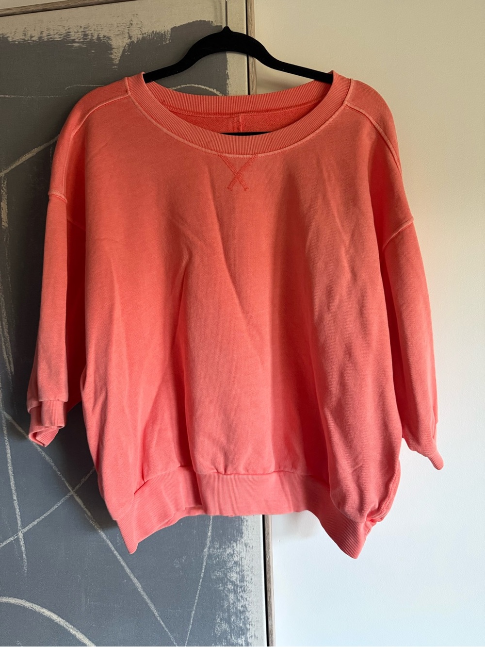 Pilcro Coral Pink Boxy Crewneck Sweatshirt